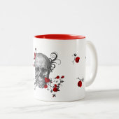 Red Rose Skull Coffee Mok (Voorkant rechts)
