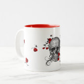 Red Rose Skull Coffee Mok (Voorkant links)