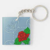 Red Rose Sleutelhanger (Achterkant)