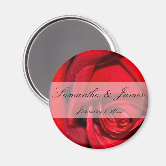 Red Rose sluit persoonlijke bruiloft af Magneet (Voorkant / Achterkant)