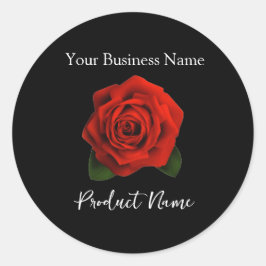 Red Rose Small Business Eenvoudig Aangepast Produc Ronde Sticker
