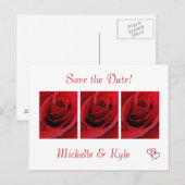 Red Rose sparen het Briefkaart van de Datum (Voorkant / Achterkant)