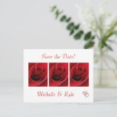 Red Rose sparen het Briefkaart van de Datum (Staand voorkant)
