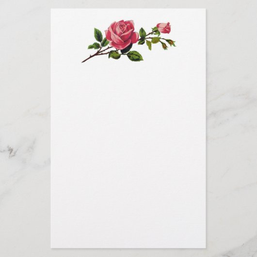 Red Rose Stationery Briefpapier (Voorkant)
