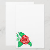 Red Rose Stationery Briefpapier (Voorkant / Achterkant)