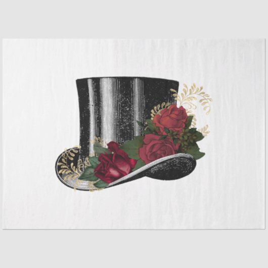 Red Rose Steampunk Serie Ontwerp 2 Tissuepapier (Voorkant)