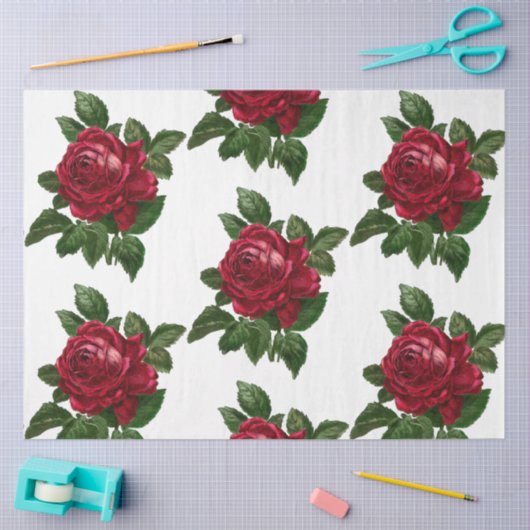 Red Rose Steampunk Series Design 10 Tissuepapier (Craft)