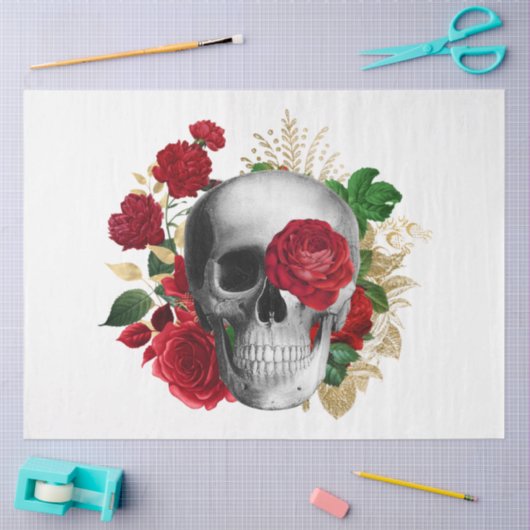 Red Rose Steampunk Series Design 21 Tissuepapier (Craft)