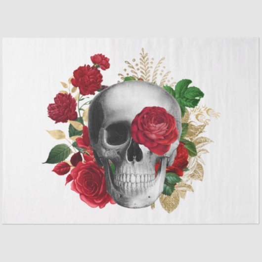 Red Rose Steampunk Series Design 21 Tissuepapier (Voorkant)