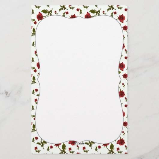 Red Rose & Stem - Floral Photography Pattern Briefpapier (Achterkant)