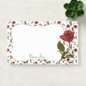 Red Rose & Stem Floral Photography Pattern Post-it® Notes (Kantoor)