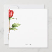 Red Rose Stem Gepersonaliseerd Plein Bedankkaart (Voorkant)