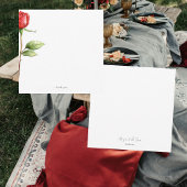 Red Rose Stem gepersonaliseerde vierkante bruiloft Bedankkaart