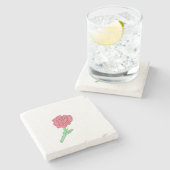 Red Rose Stenen Onderzetter (Zijkant)