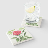 Red Rose Stenen Onderzetter (Zijkant)