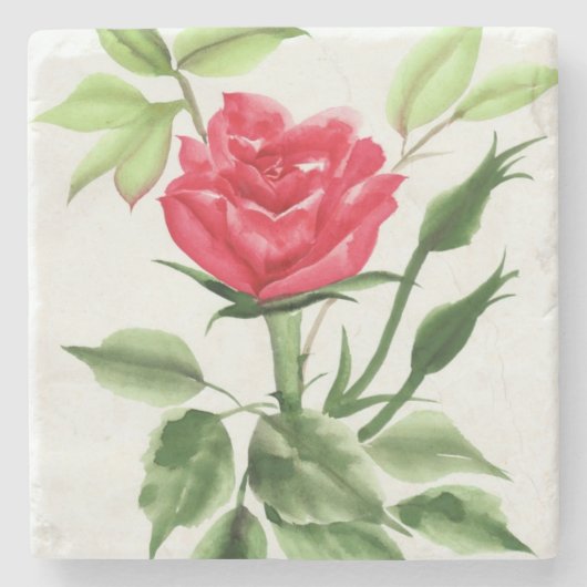 Red Rose Stenen Onderzetter (Voorkant)