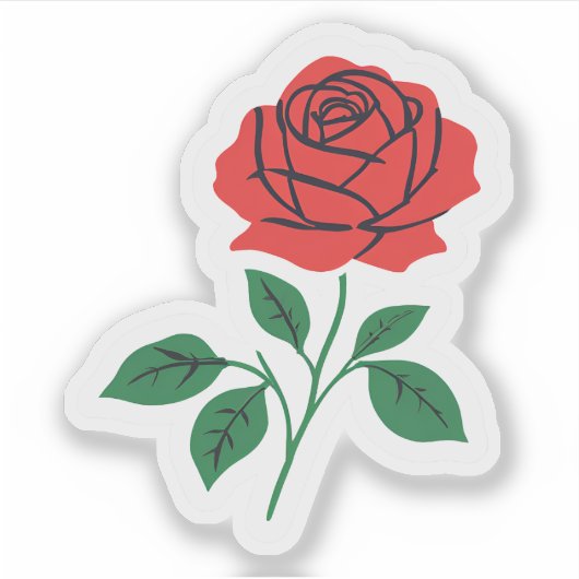 Red Rose Sticker (Voorkant)