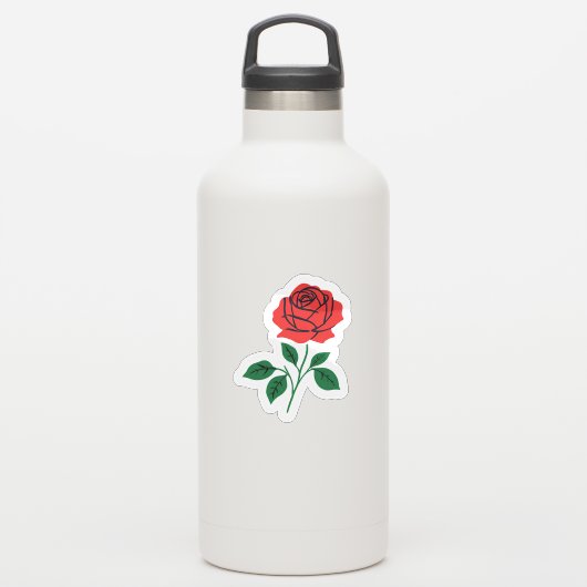 Red Rose Sticker (Waterfles)