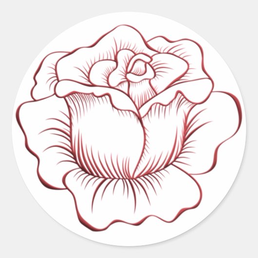 Red Rose Sticker en Envelope Seal (Voorkant)