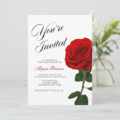 Red Rose Sweet 16 Party  Kaart (Staand voorkant)