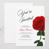 Red Rose Sweet 16 Party  Kaart (Voorkant / Achterkant)