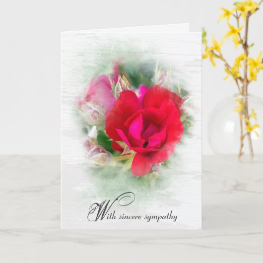 Red Rose Sympathy Card Kaart (Gele Bloem)