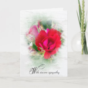 Red Rose Sympathy Card Kaart