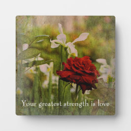 Red Rose Tabletop Plaque met Easel Fotoplaat
