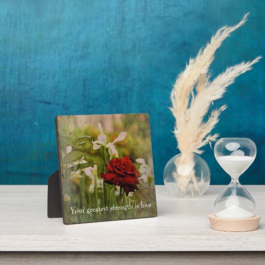 Red Rose Tabletop Plaque met Easel Fotoplaat (Insitu)