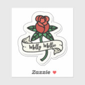 Red Rose Tattoo Design Custom-Cut Vinyl Sticker (Vel)