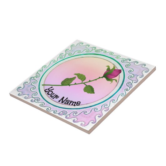 Red Rose Tegeltje (Zijkant)