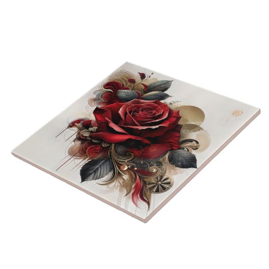Red Rose Tegeltje (Zijkant)