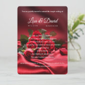 Red Rose Temple bruiloft & receptie uitnodigen Kaart (Staand voorkant)