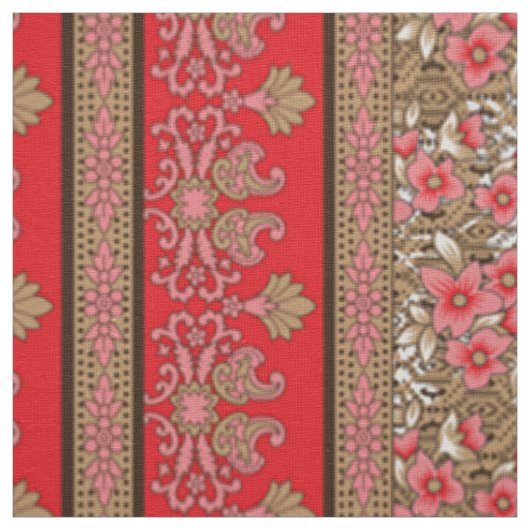 Red Rose Textile | Paisley Floral Stof Print (Swatch)