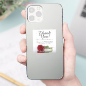 Red Rose Thank You Wedding Mini Bottle Label (Telefoon)