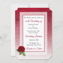 Red Rose Thleding Wedding Invites