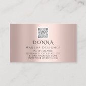 Red Rose tilt QR Code Logo Makeup Artist Visitekaartje (Achterkant)
