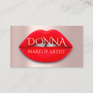 Red Rose tilt QR Code Logo Makeup Artist  Visitekaartje