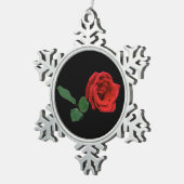 Red Rose Tin Sneeuwvlok Ornament (Rechts)