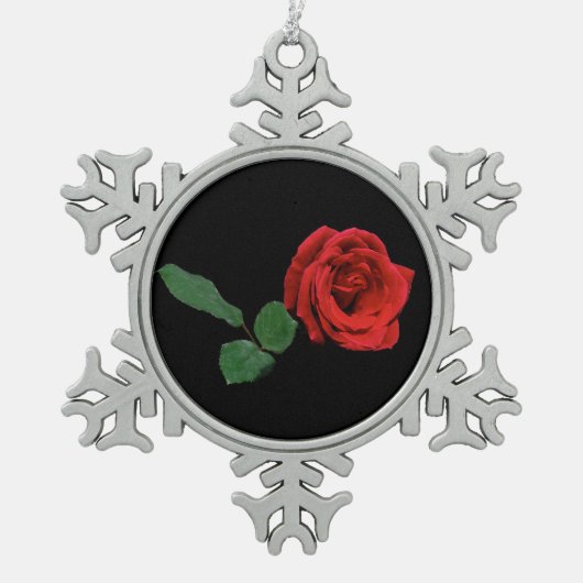 Red Rose Tin Sneeuwvlok Ornament (Voorkant)