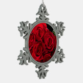 Red Rose Tin Sneeuwvlok Ornament (Links)
