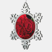 Red Rose Tin Sneeuwvlok Ornament (Rechts)