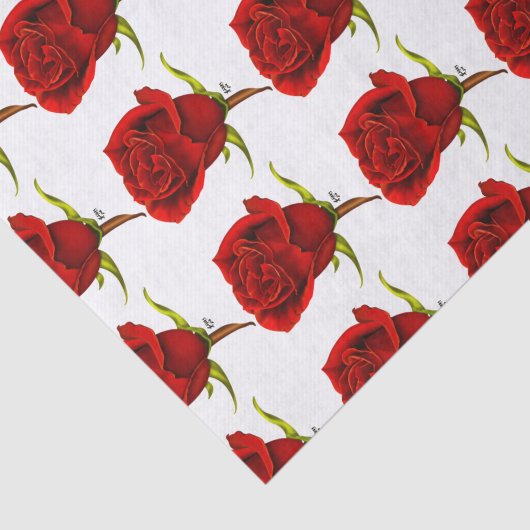 Red Rose Tissue Tissuepapier (Detail)