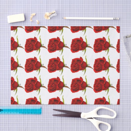 Red Rose Tissue Tissuepapier (Craft)