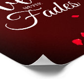 Red Rose True Love vervaagt nooit Poster (Hoek)