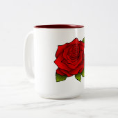 Red Rose Tweekleurige Koffiemok (Voorkant links)