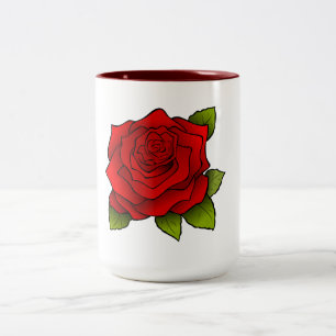 Red Rose Tweekleurige Koffiemok