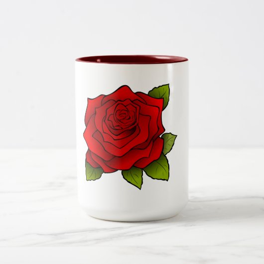 Red Rose Tweekleurige Koffiemok (Center)