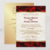 Red Rose - Uitnodiging voor bruiloft (Voorkant / Achterkant)