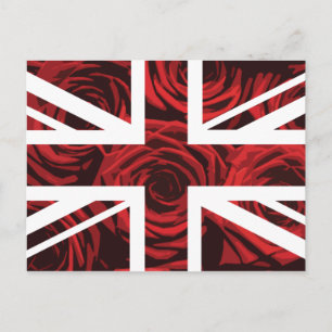 Red Rose Union Jack British (UK) Flag Briefkaart